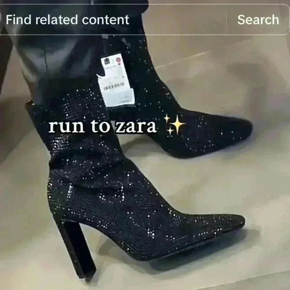 🔥🔥Zara Rhinestone booties - Picture 11 of 11